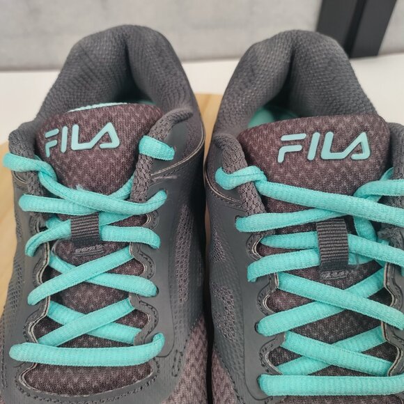 Fila Gray & Teal Comfort Running Athletic Sneakers Shoes Women US 8.5 - Picture 4 of 14